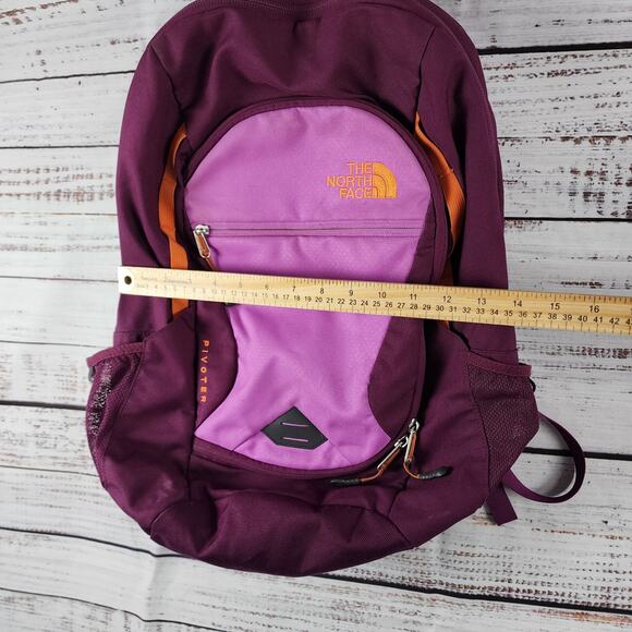 The North Face Pivoter Backpack Purple Orange FlexVent 28L CHJ9 Laptop Pack - Picture 11 of 12